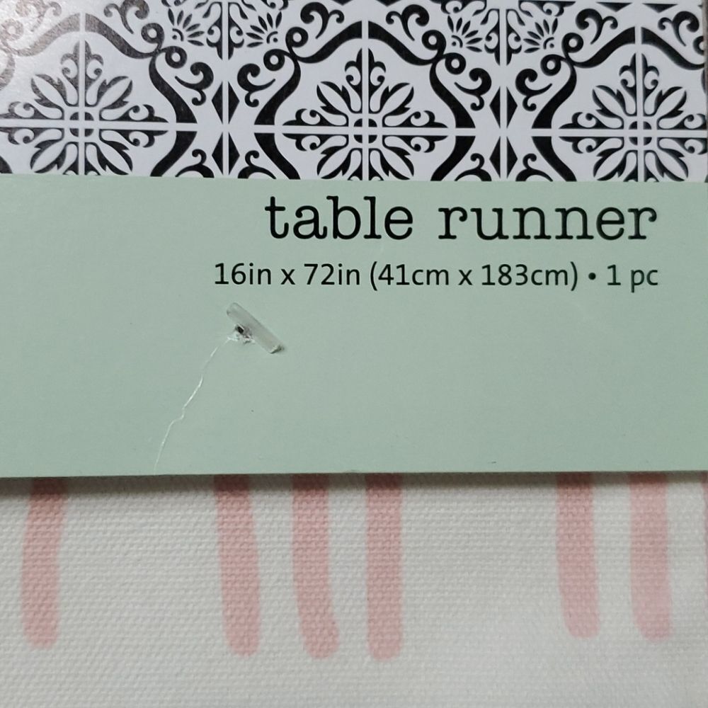 Pink Abstract Print Table Runner - Picture 2 of 2